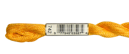 DMC Pearl Cotton Skeins Size 5 / 742 LT Tangerine