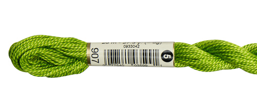 DMC Pearl Cotton Skeins Size 5 / 907 LT Parrot Green