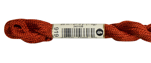 DMC Pearl Cotton Skeins Size 5 / 919 Red Copper