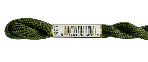 DMC Pearl Cotton Skeins Size 5 / 936 V DK Avocado Green
