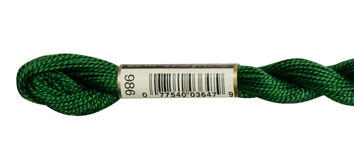 DMC Pearl Cotton Skeins Size 5 / 986 V DK Forest Green
