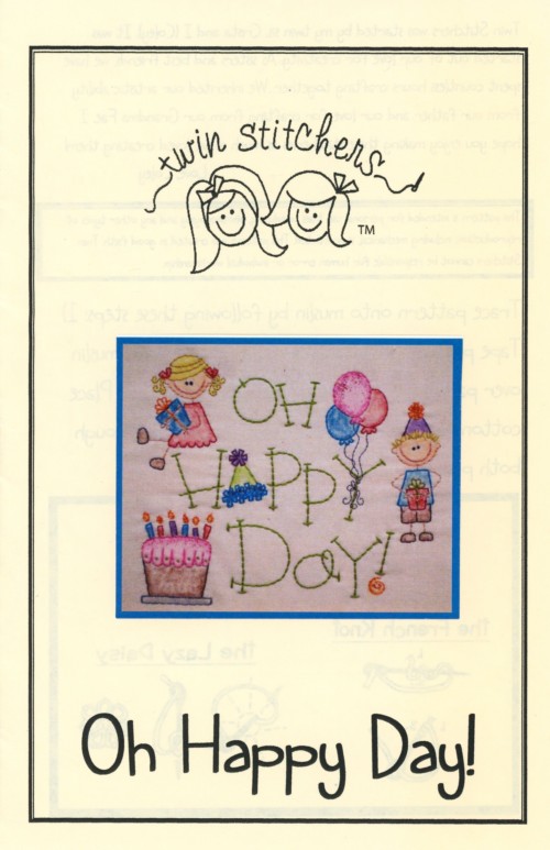 Oh Happy Day Embroidery Pattern