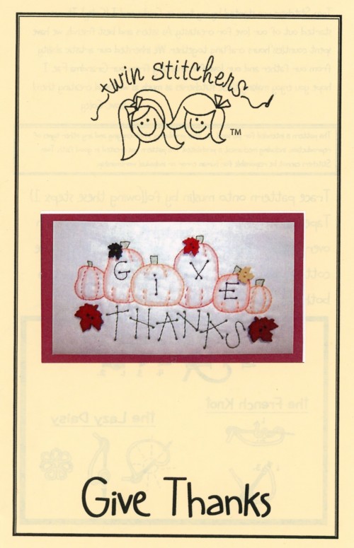 Give Thanks Embroidery Pattern