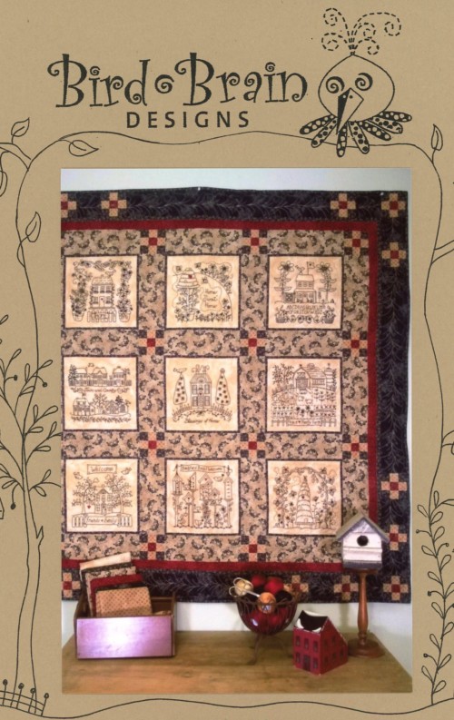 Home & Heart BlackWork Quilt Pattern