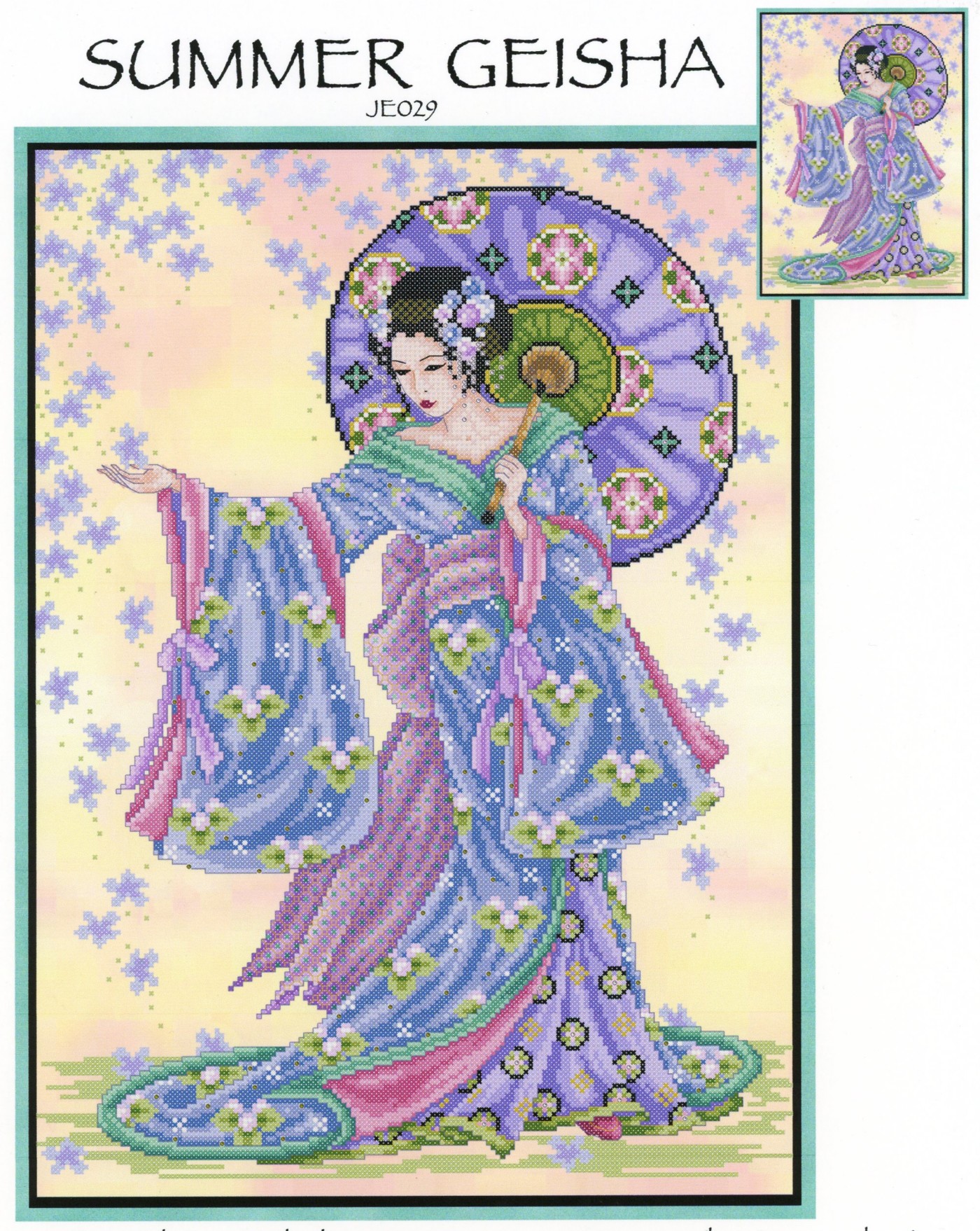 Summer Geisha Cross Stitch Pattern Embroidery Patterns by Joan Elliott