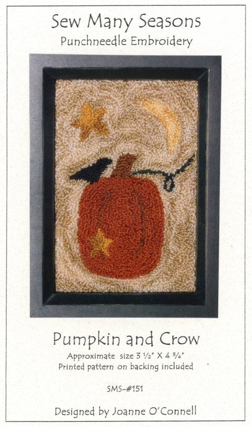 Pumpkin and Crow Punchneedle Pattern