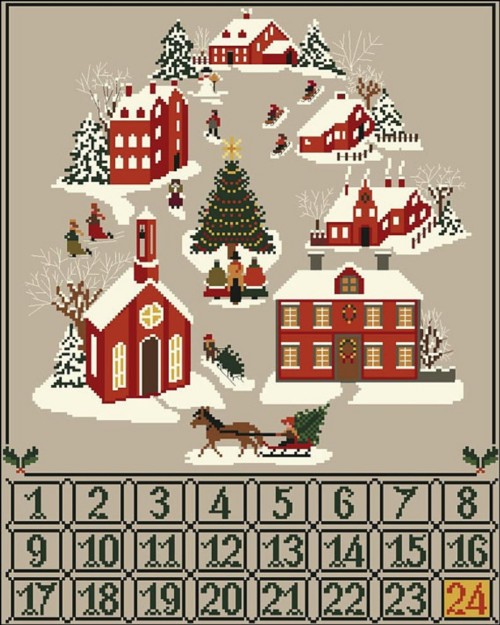 Christmas Advent Calendar Cross Stitch Pattern Embroidery Patterns By 