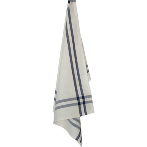 Dunroven House Cream Tea Towels 20" X 28" / Navy Stripe