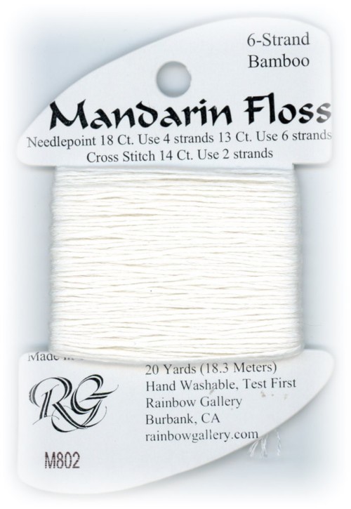 Rainbow Gallery Mandarin Bamboo Floss / M802 White