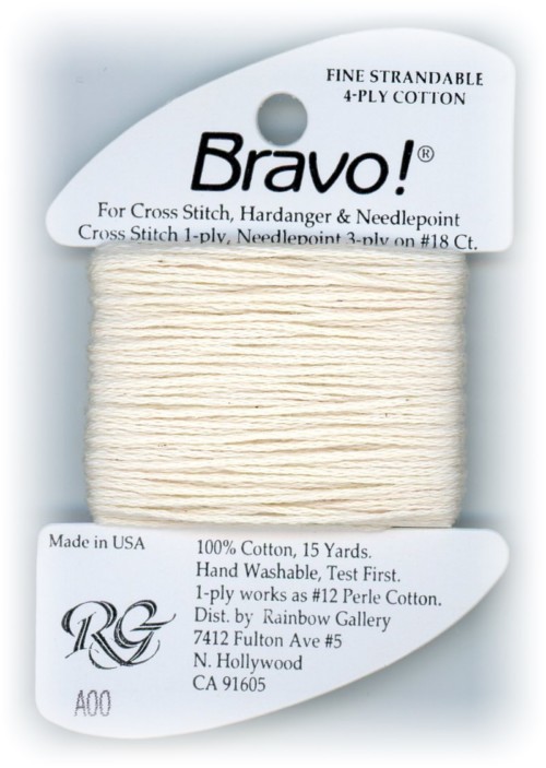 Bravo! Strandable 4 ply cotton floss / A00 Ecru