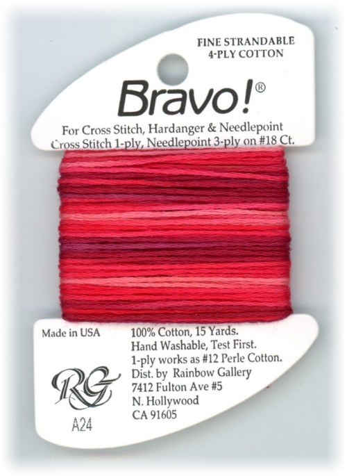 Bravo! Strandable 4 ply cotton floss / A24 Reds