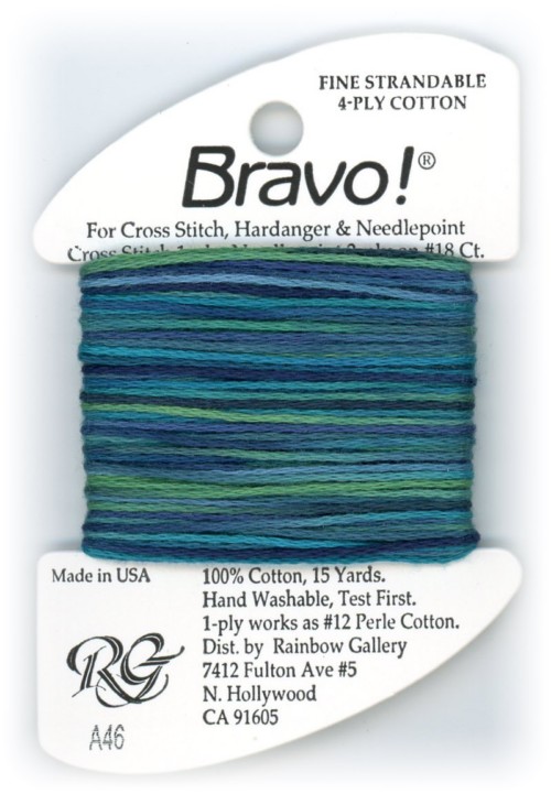 Bravo! Strandable 4 ply cotton floss / A46 Peacock