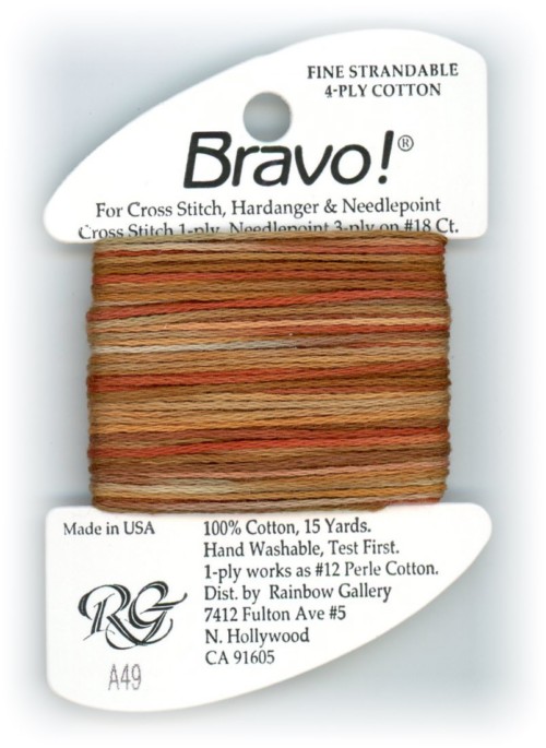 Bravo! Strandable 4 ply cotton floss / A49 Caramels