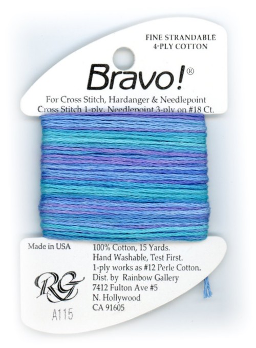 Bravo! Strandable 4 ply cotton floss / A115 Delphinium