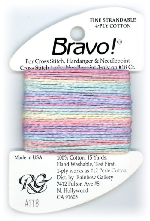 Bravo! Strandable 4 ply cotton floss / A118 Pastels