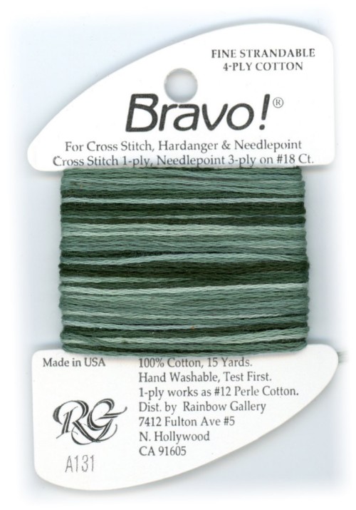 Bravo! Strandable 4 ply cotton floss / A131 Spruce Greens