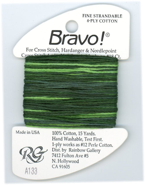 Bravo! Strandable 4 ply cotton floss / A133 Shamrocks