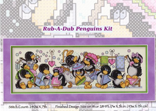 Rub A Dub Penguins Cross Stitch Kit