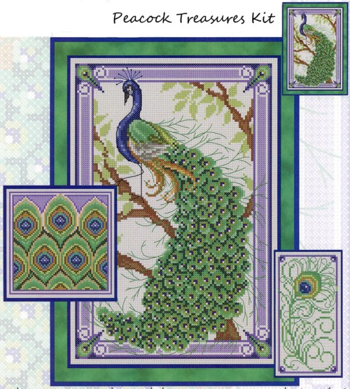 Peacock Treasures Cross Stitch Kit Embroidery Patterns by Joan Elliott