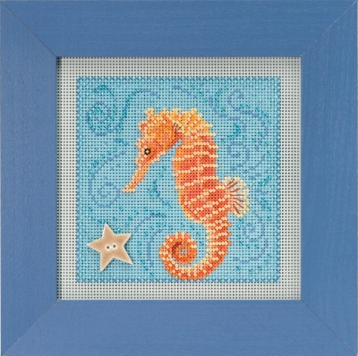 Seahorse Beaded Cross Stitch Kit by Mill Hill