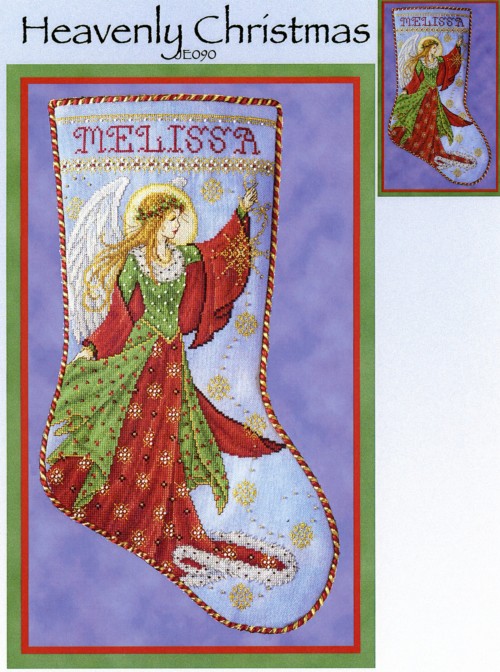 Heavenly Christmas Stocking Cross Stitch Pattern Embroidery