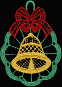 Lace Ornament with Bell Center, Larger