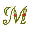 Victorian Monogram 3 Letter M, Larger