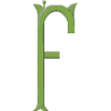 Victorian Monogram 4 Letter F, Smaller