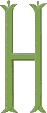 Victorian Monogram 4 Letter H, Smaller