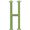 Victorian Monogram 4 Letter H, Smaller