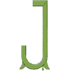 Victorian Monogram 4 Letter J, Smaller