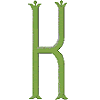 Victorian Monogram 4 Letter K, Smaller