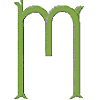Victorian Monogram 4 Letter M, Smaller