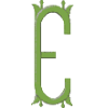 Victorian Monogram 4 Letter E, Larger