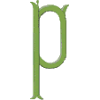 Victorian Monogram 4 Letter P, Larger