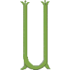 Victorian Monogram 4 Letter U, Larger