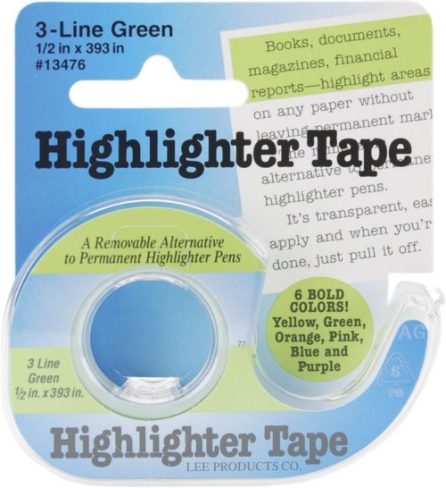 Removable Highlighter Tape / Green