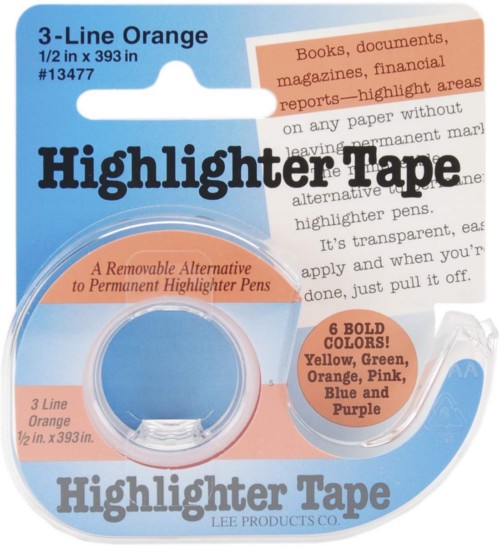Removable Highlighter Tape / Orange