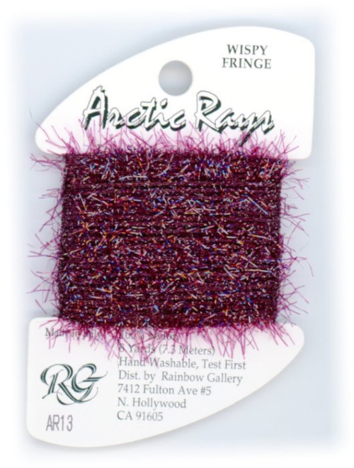 Rainbow Gallery Arctic Rays Wispy Fringe Yarn / AR13 Burgundy