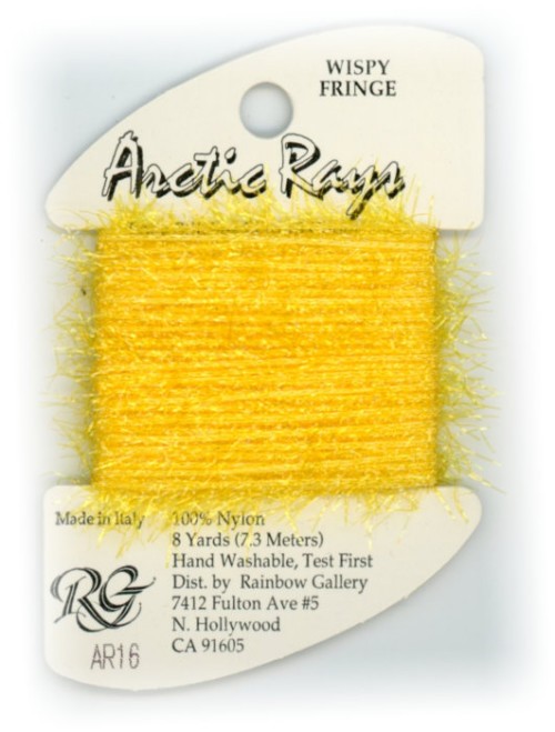 Rainbow Gallery Arctic Rays Wispy Fringe Yarn / AR16 Brite Gold
