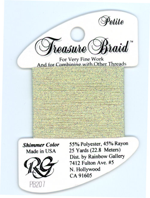 Rainbow Gallery Petite Treasure Braid / PB207 Shimmer Ecru