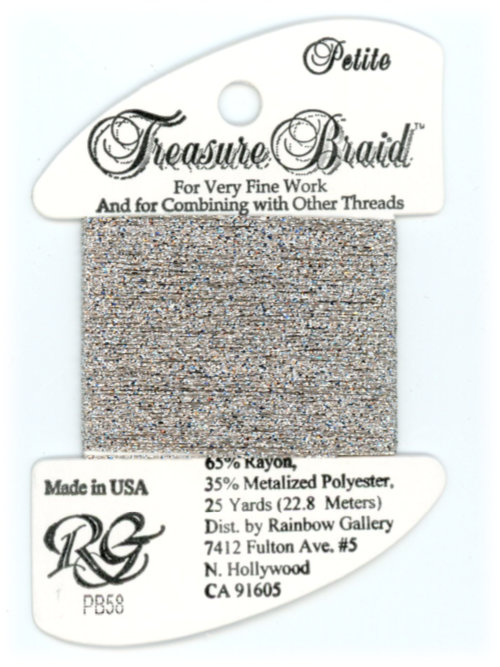 Rainbow Gallery Petite Treasure Braid / PB58 Antique Silver