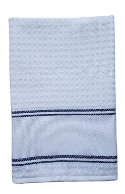 Nancy Kitchen Towels, with 14ct stitching area / Double Blue Stripe
