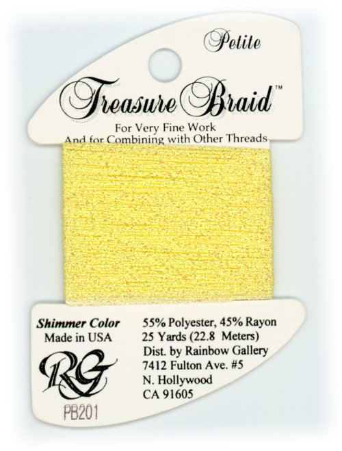 Rainbow Gallery Petite Treasure Braid / PB201 Shimmer Yellow