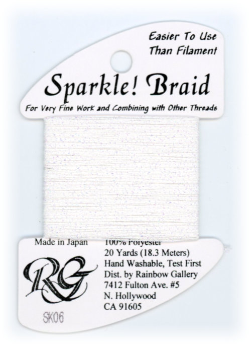 Rainbow Gallery Sparkle Braid / White Pearl SK06