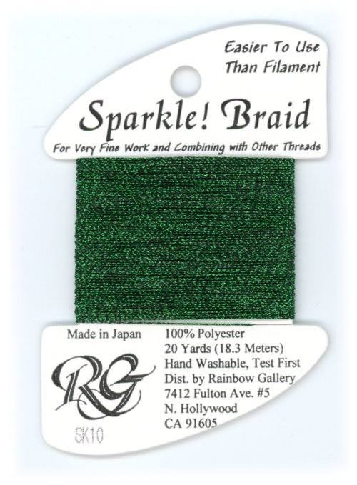 Rainbow Gallery Sparkle Braid / Dark Green SK10