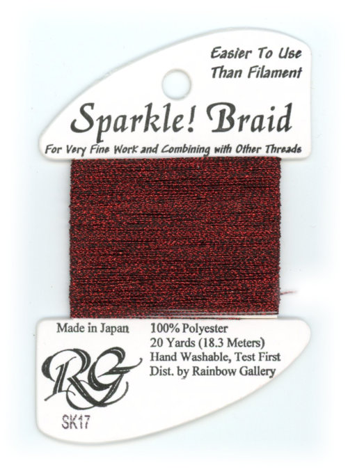 Rainbow Gallery Sparkle Braid / Dark Red SK17