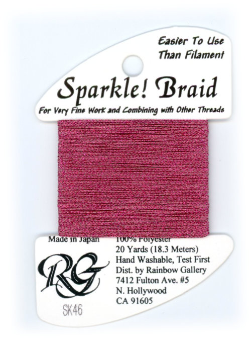 Rainbow Gallery Sparkle Braid / Shimmer Raspberry SK46
