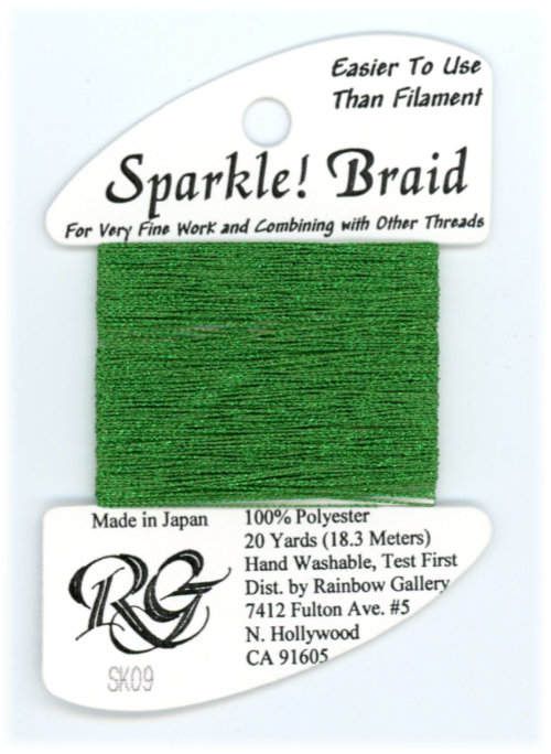 Rainbow Gallery Sparkle Braid / Green SK09