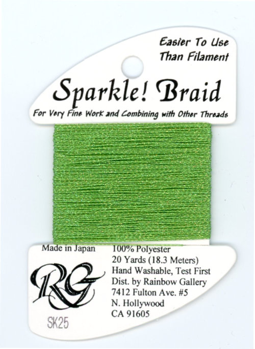 Rainbow Gallery Sparkle Braid / Shimmer Green SK25